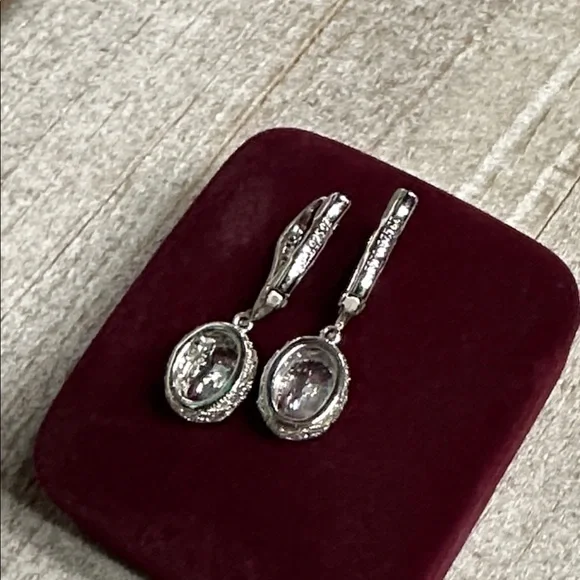 Joseph Esposito like new crystal sterling silver 925 stamped dangle earrings - Picture 5 of 8
